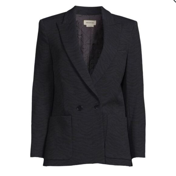 Zadig & Voltaire Tonal Zebra Print Jacket Blazer, 34 - Picture 2 of 11